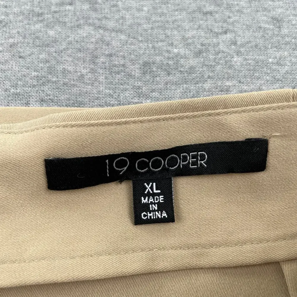 19 Cooper Pleated Skirt Skort XL Khaki Tan Woven Mini Belted Preppy Schoolgirl